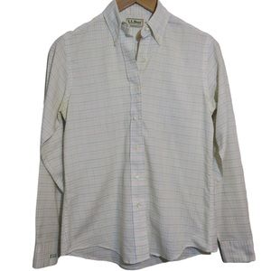 LL Bean Button Down Shirt Plaid Long Sleeve Embroidered ESS‎ Cabincore VTG 10